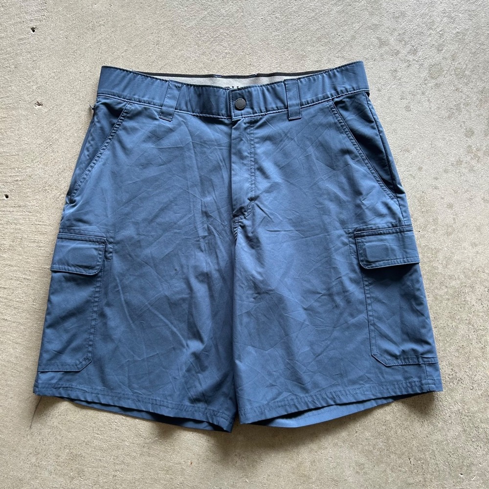 Orvis Cargo Shorts Mens Size 32 Blue Stretch Lightweight Tech Hiking Outdoor